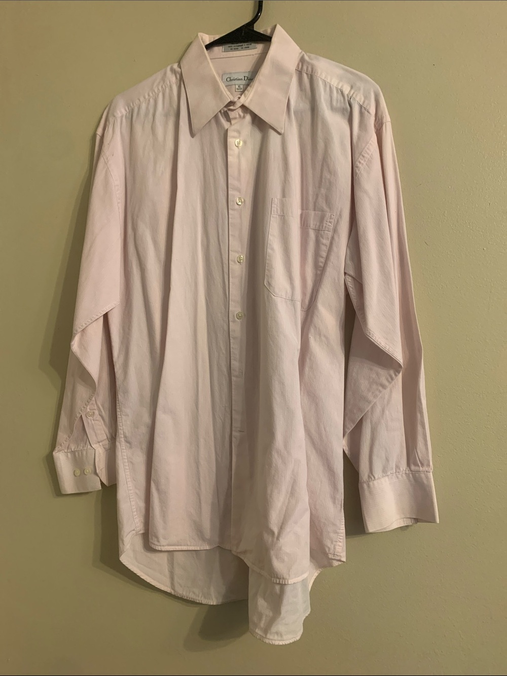 Dior Men's Pale Pink Button-Front Dress Shirt